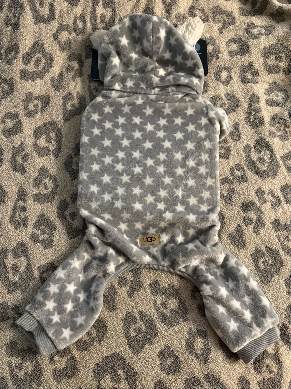 UGG Grey and White Star Fleece Hoodie for Kids